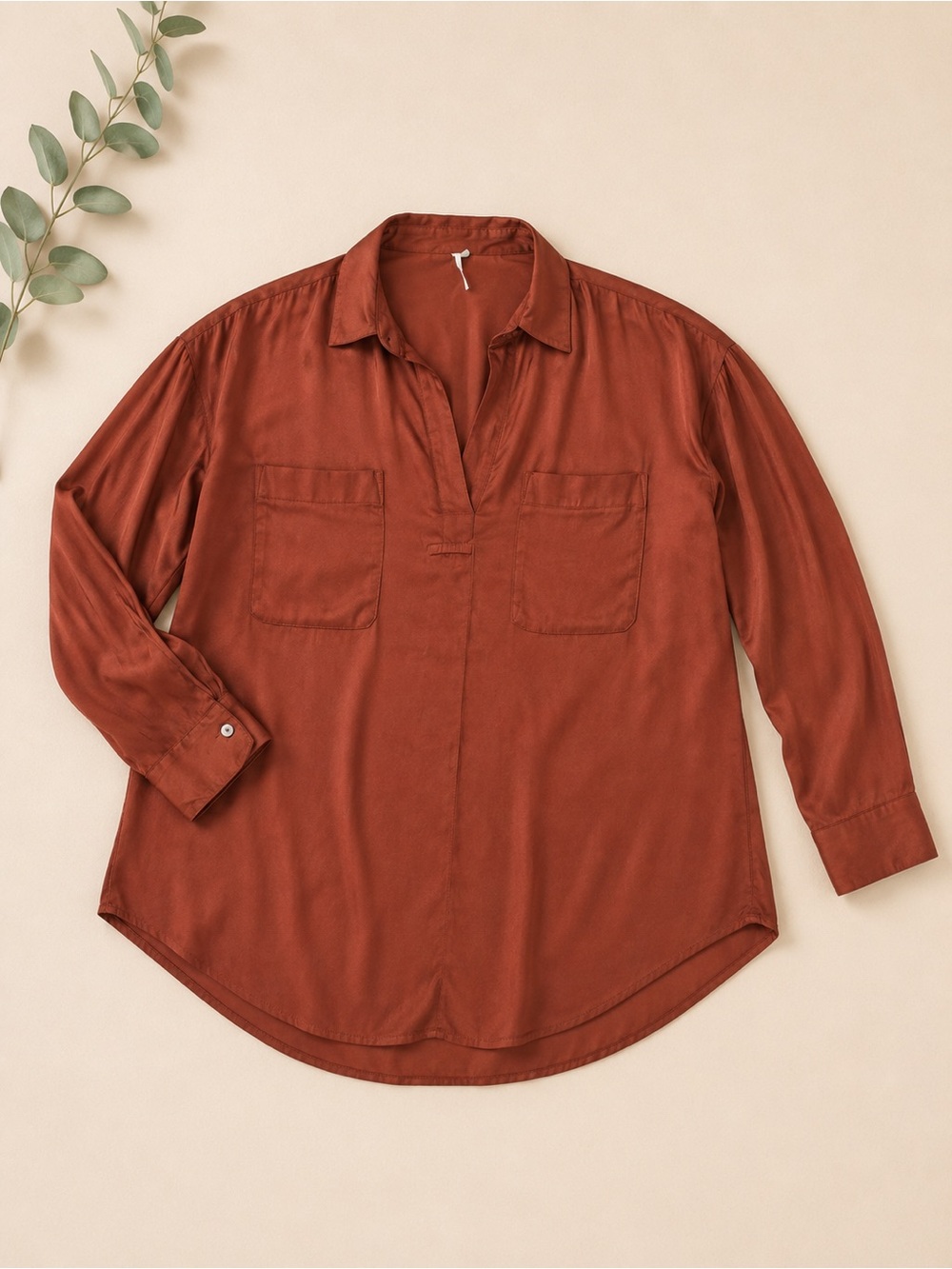 Free People Starry Dreams Pullover Blouse- Rust